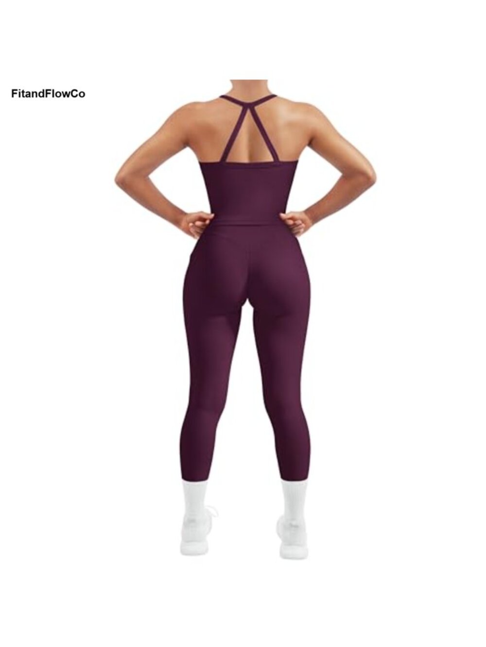 Women 2 Piece Workout Set Halter Built in Bra Tank & Leggings